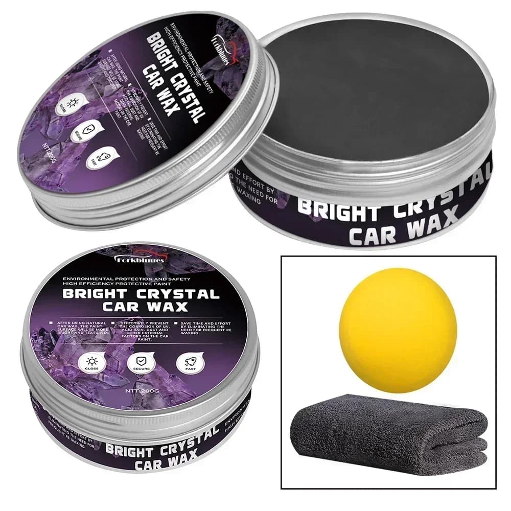 Set di placcatura in cristallo di cera per auto, rivestimento in nano ceramica, agente per la rimozione dei graffi, pasta lucidante per cera per auto, crema per la cura della manutenzione