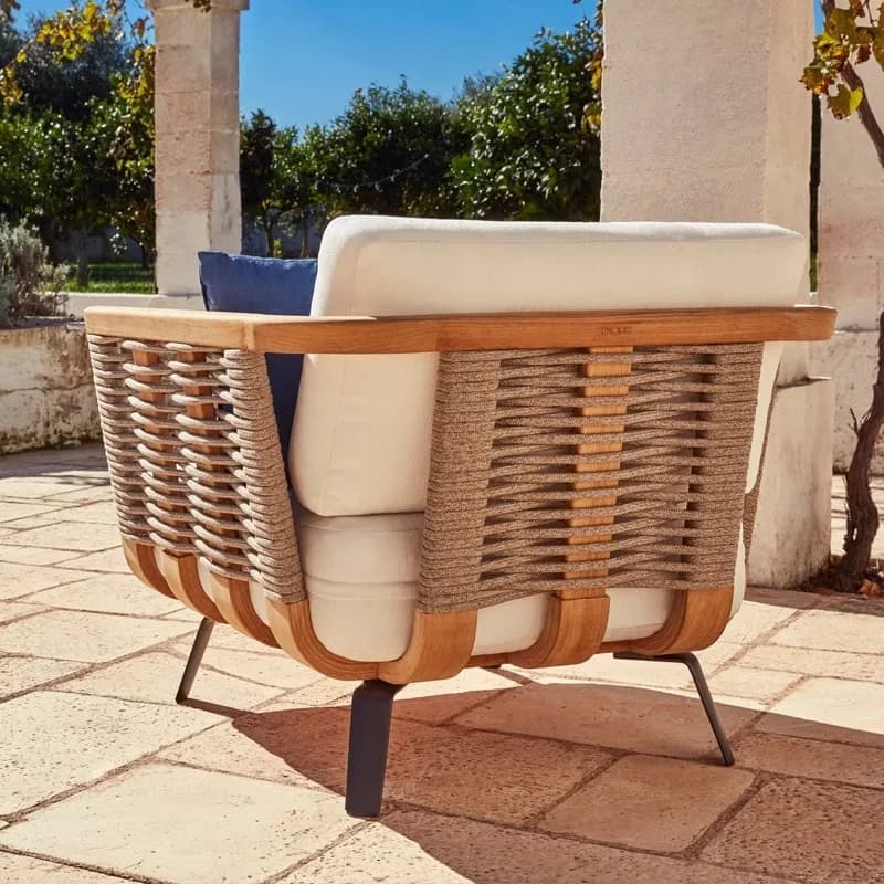 Sofa Set Outdoor Rattan Teak Sofa Combination Courtyard Balcony Villa Garden Waterproof And Sun Protection Outer Pendulum Solid