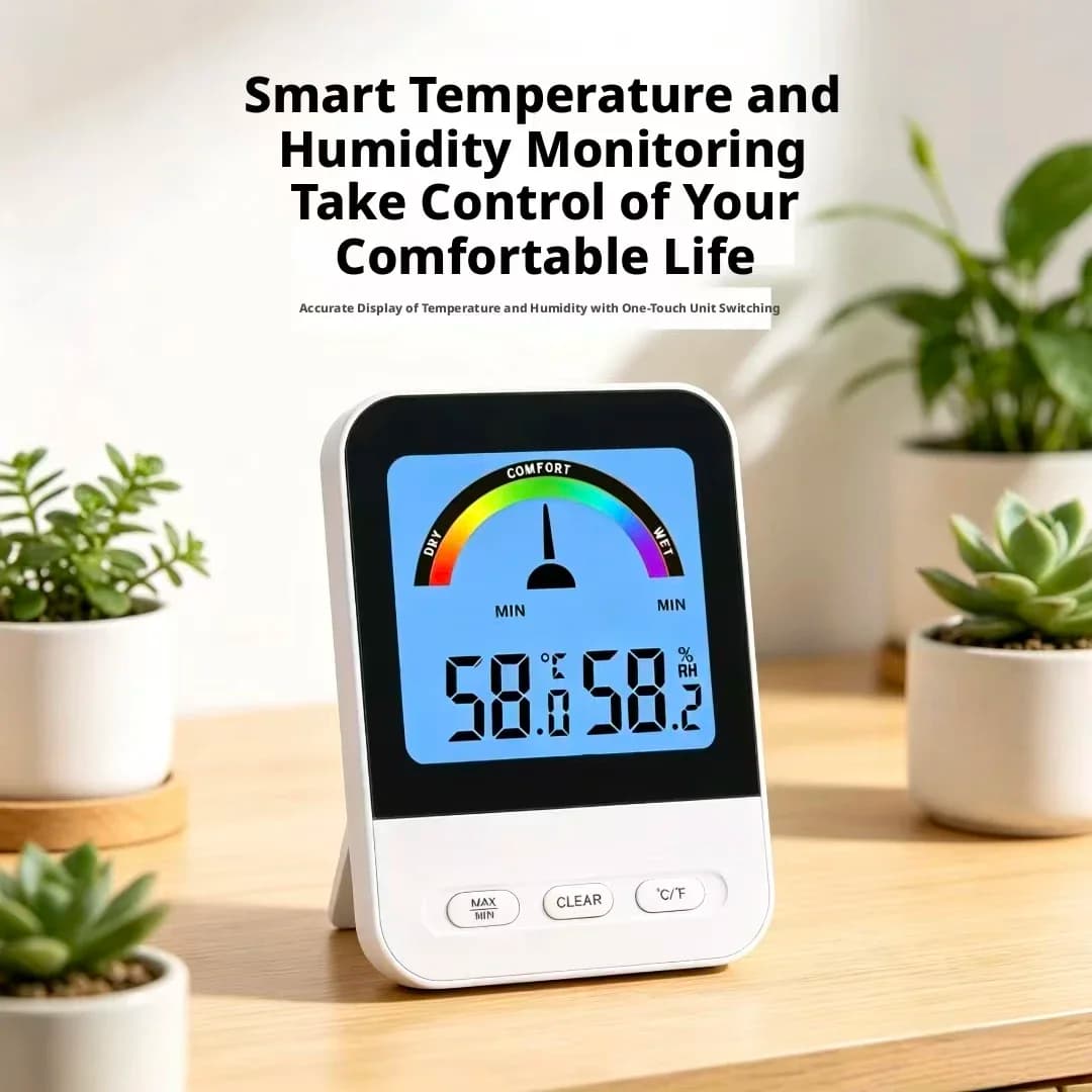 Digital Thermohygrometer – Portable High Precision Temp Humidity Monitor for Car Fridge, Household & Infant Baby Bedroom