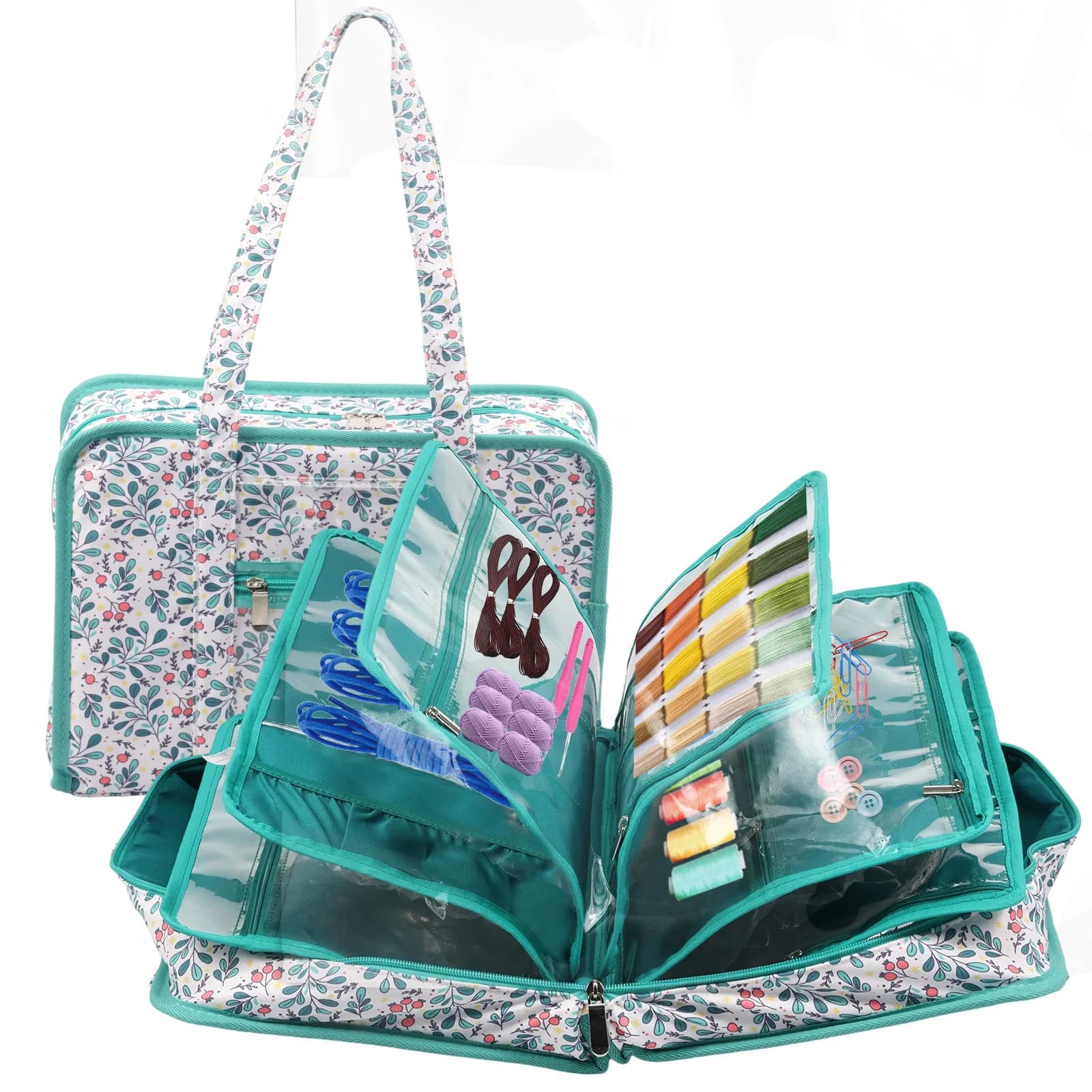 Borsa portaoggetti per forniture per cucire Borse multifunzionali per maglieria all'uncinetto per aghi, forbici, accessori per strumenti per cucire, portaoggetti fai da te