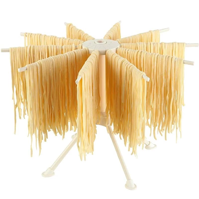 Stendino per pasta pieghevole da cucina pieghevole fatto in casa supporto per spaghetti fresco asciugatrice gancio per noodle con 10 maniglie da bar JT583