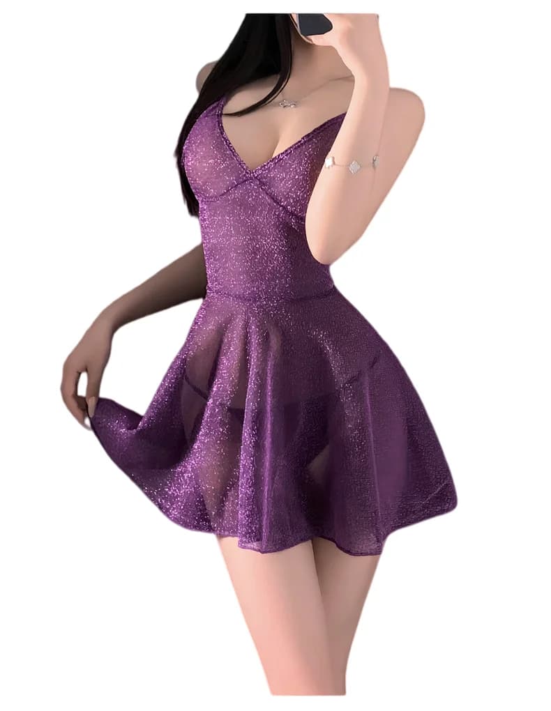 Nuova Lingerie Sexy e Provocante, Abito da Club Notturno Lucido, Uniforme Femminile Seducente, Completo Tentazione