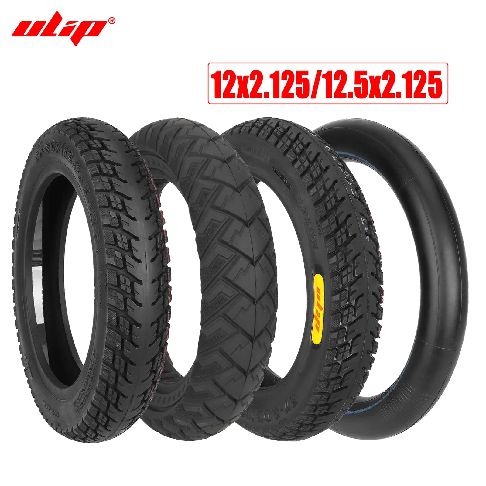 ULIP 12/12.5x2.125(57-203) Pneumatico Tubeless autorigenerante Addensare Camera d'aria 12 1/2*2 1/4 Pneumatico solido 12 "Pneumatici per passeggino per bicicletta