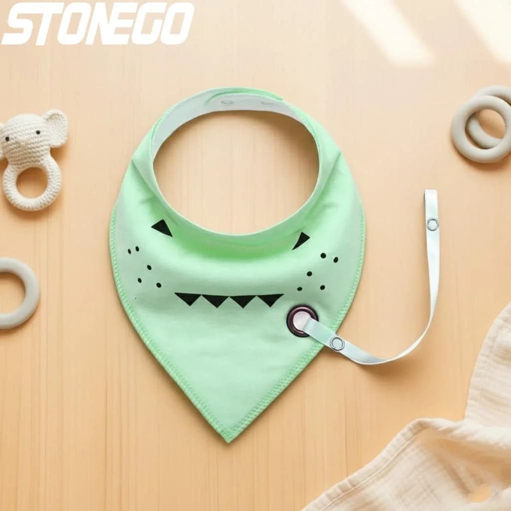 Bavaglino Impermeabile per Neonati con Tasca, Design a Triangolo, Anti-Sporco, con Catenella Portaciuccio, Essenziale per l'Alimentazione dei Neonati