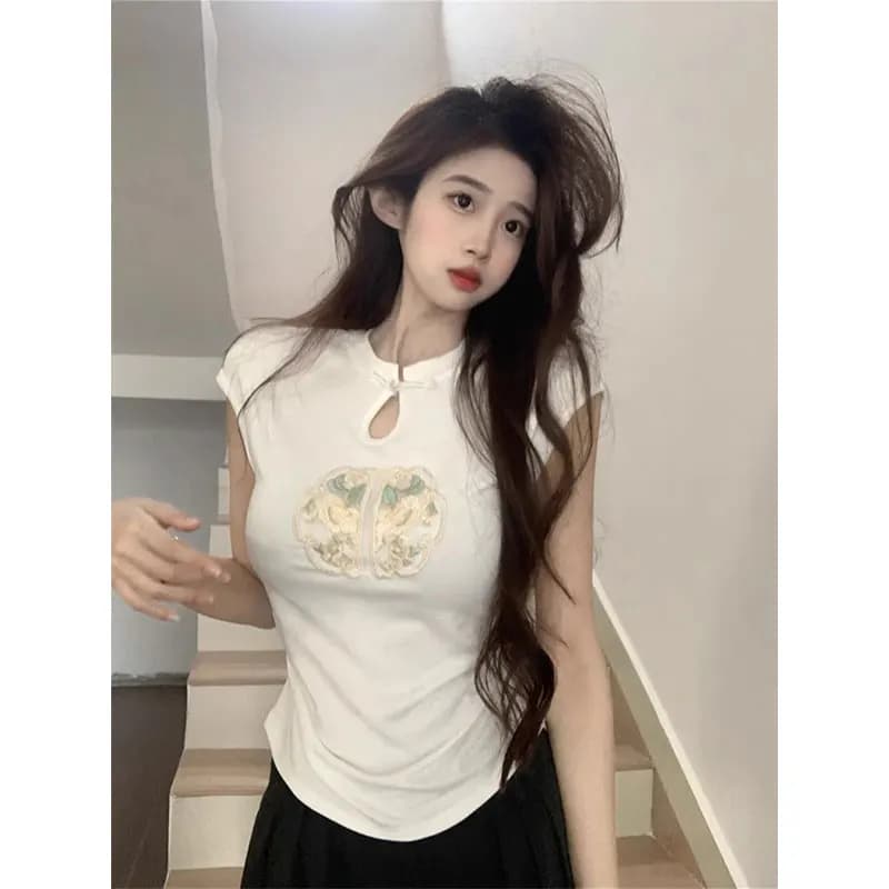 Slim Fit Short Sleeve T-Shirt Women's Regular Shoulder Jeans Top Elegant Design Casual Cotton 100% Fashion Summer Wear