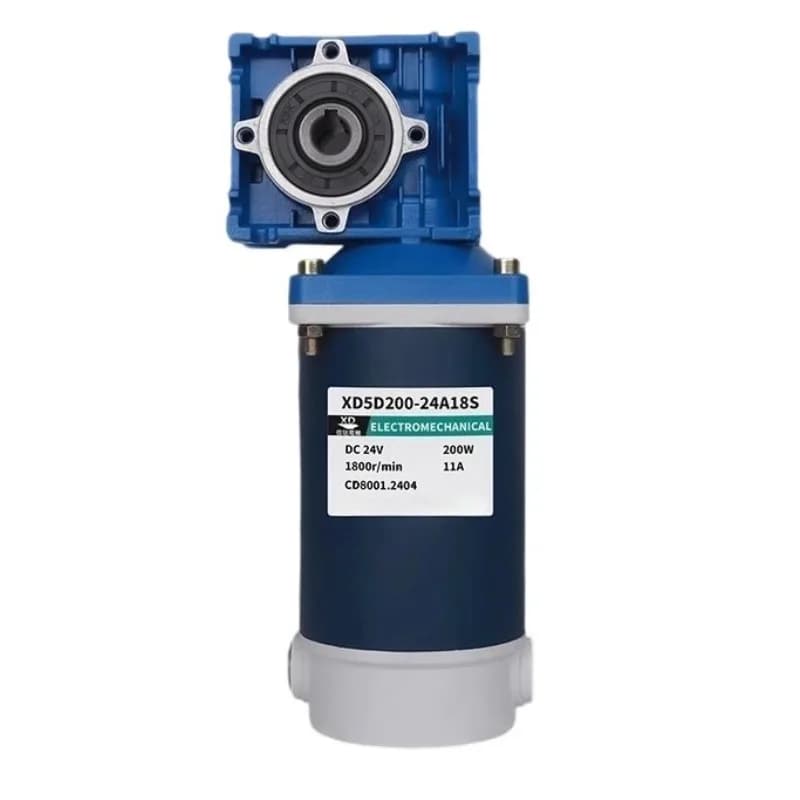 Motore riduttore a vite senza fine DC 12/24V 200W con durata della spazzola 3000H per porta automatica/sedia a rotelle elettrica/attrezzature industriali