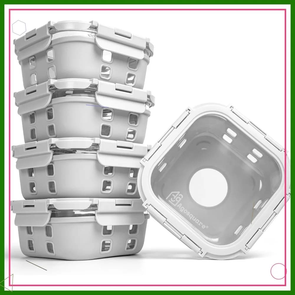 Glass Containers for Food with Covers, 28oz for Pasti and Lunch Preparation, Impilabili per Avanzi