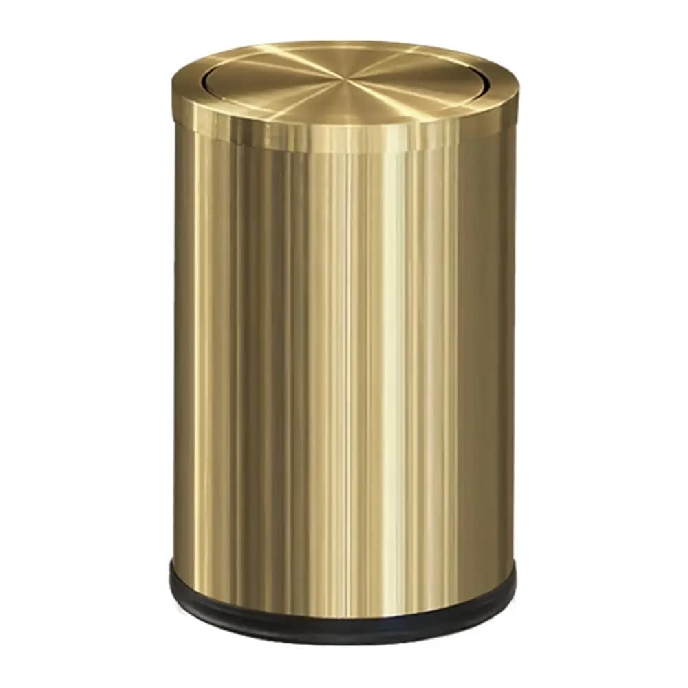 Cestino in ottone da 9L/2.4Gal con coperchio ribaltabile per bagno, ufficio, lavanderia, camera da letto, hotel - Elegante design dorato