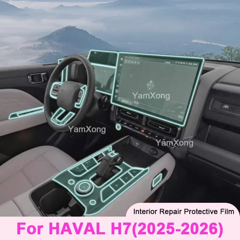 High Transparency HD Protective Film for GWM Haval H7 2025-2026 Interior Car Touch Screen Dashboard Control Panel Dust Cover