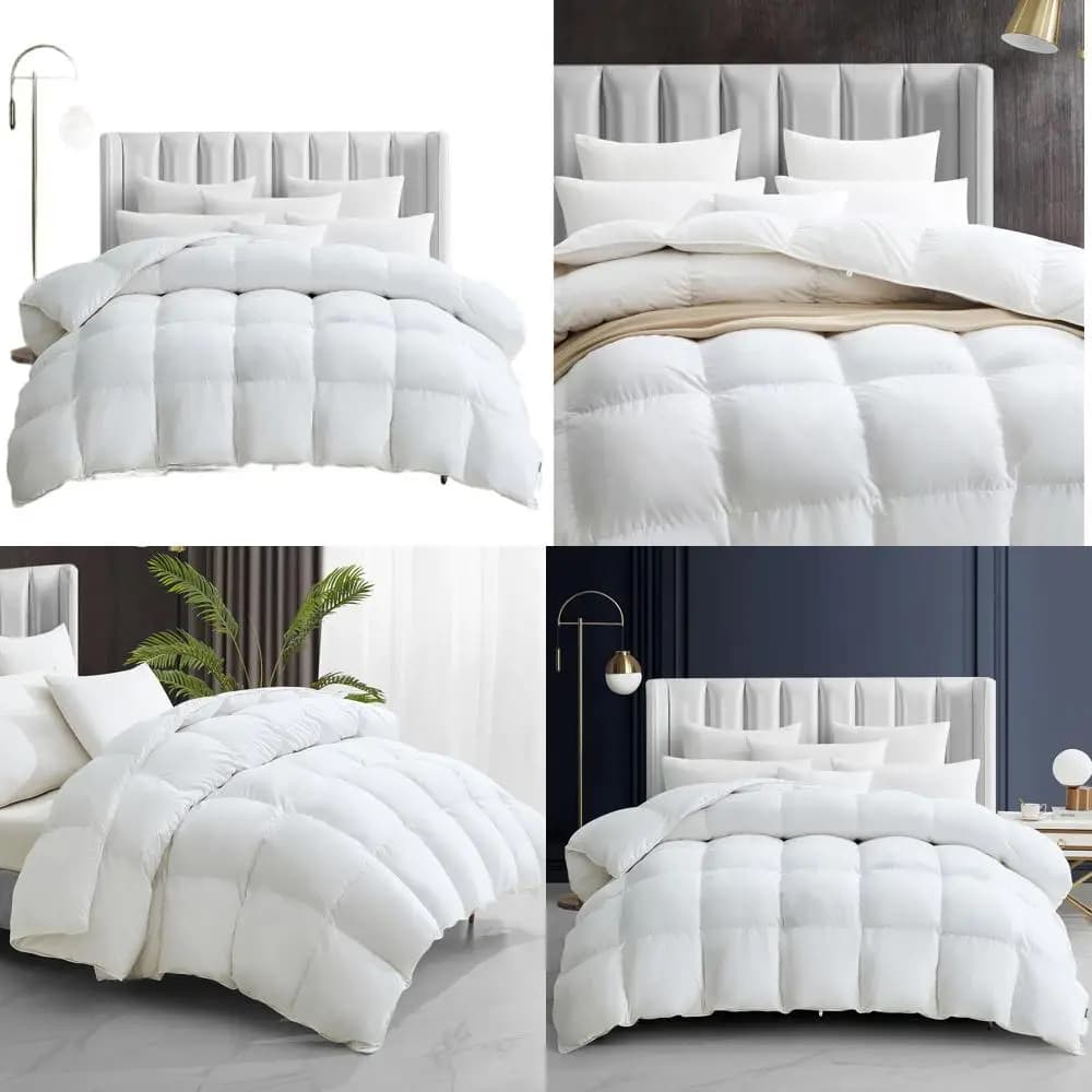 Piumino Bianco Pesante, Rivestimento 100% Cotone, Misura King 106x90 Pollici