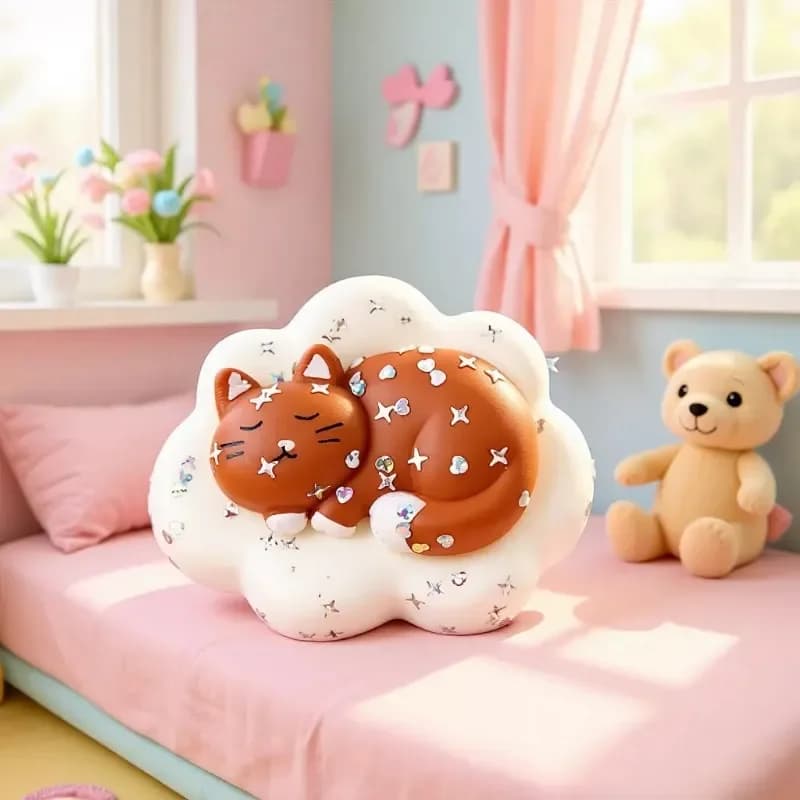 2026 Simulation Kitten Pinch Music Decompression Artifact Cross Border New Product Mud Cloud Cat Decompression Vent Factory