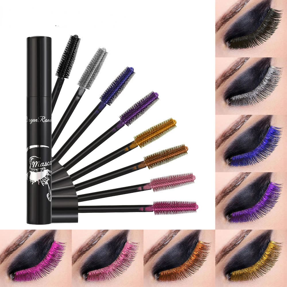 Mascara colored volume Styling durable Raincoat Fast drying Blue Purple Curling Long eyelashes Cream for silk extension