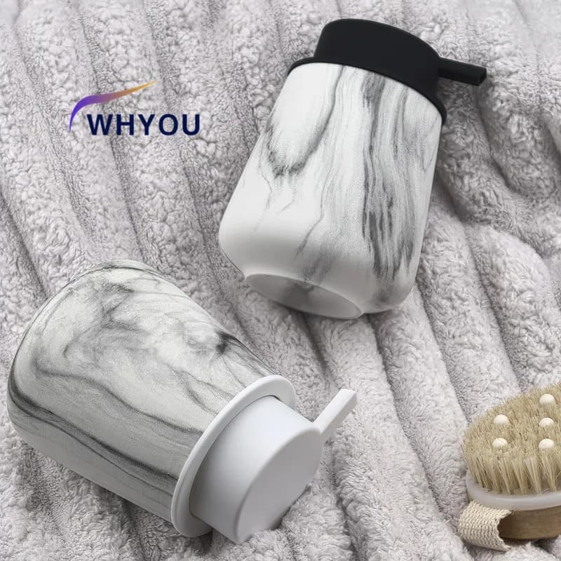 Dispenser di sapone liquido WHYOU-Cermic Ink, bottiglia di lozione, emulsione, bottiglie di auguri per le mani in lattice, set di accessori da bagno di lusso leggero