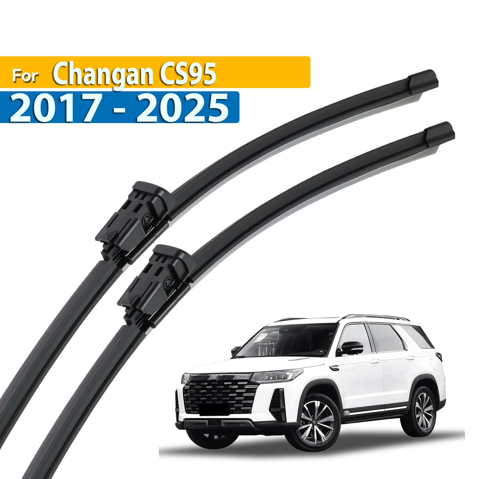 Erick's Tergicristallo LHD Spazzole Tergicristallo Anteriori Per Changan CS95 2017 - 2025 Parabrezza Parabrezza Finestra Pulita Auto Pioggia Spazzole 24 ''+21''