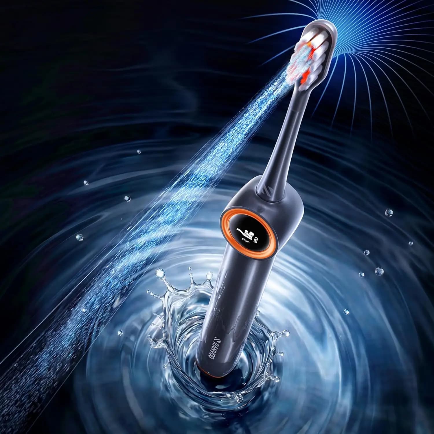 Spazzolino Elettrico AI Max Jet Clean: 2-in-1 con Funzione Filo Interdentale e Spazzolatura Sonica, Batteria da 60 Giorni, Sbiancamento e Cura delle Gengive