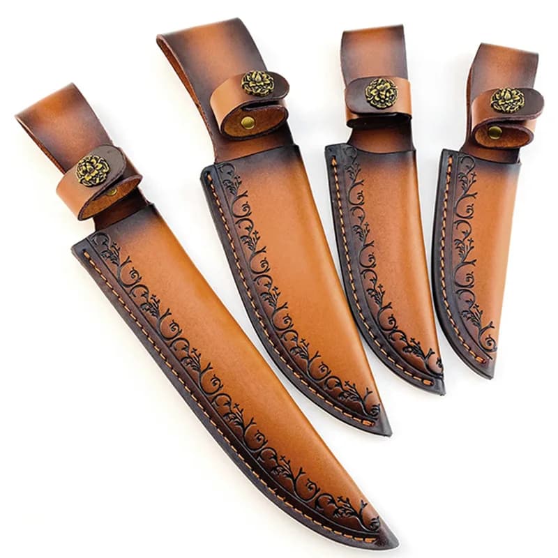 Vera pelle bovina lama fissa coltello dritto fodero custodia in pelle fodero attrezzi da esterno cintura ad anello caccia multi fondina pantaloni