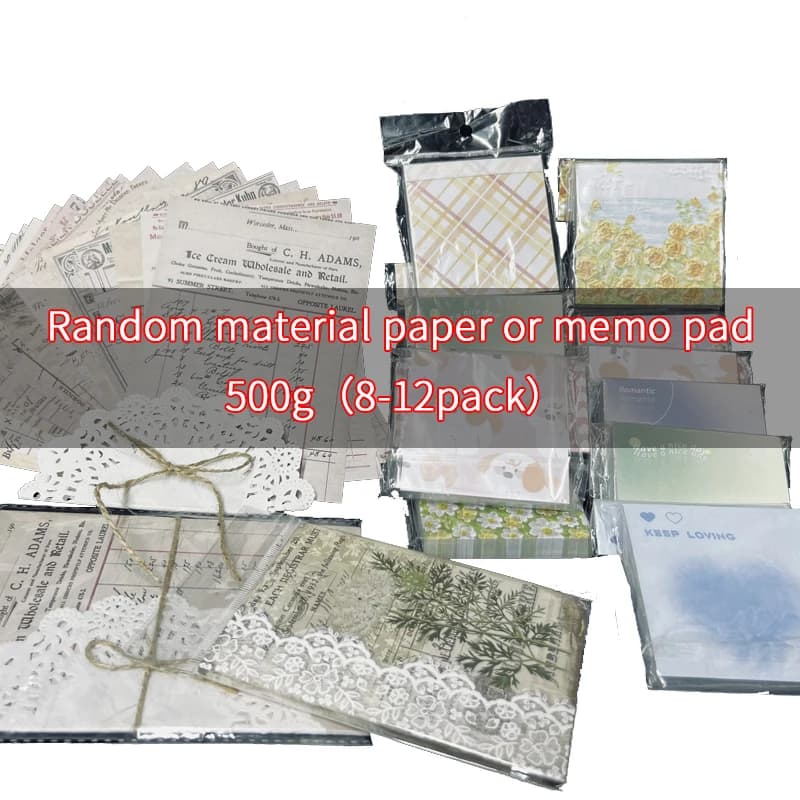 Random material paper or memo pad 500g (8-12pack) inviscid Loose leaf paper Background paper Scrapbooking Set Surprise gift