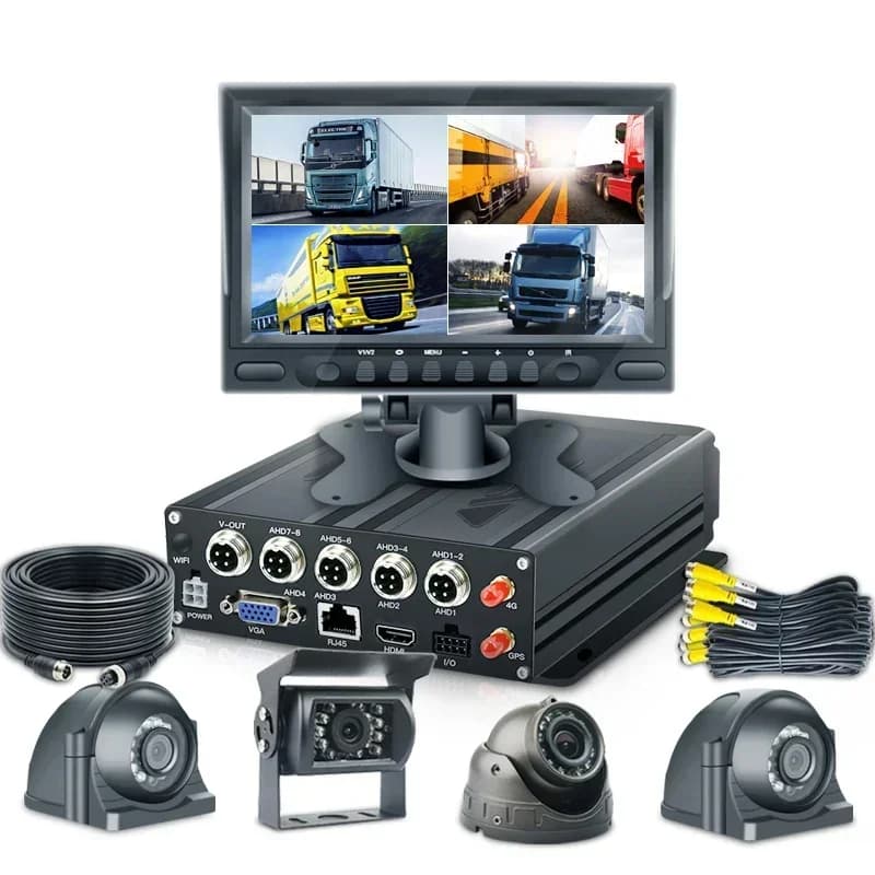 Sistema di Videosorveglianza per Auto a 360 Gradi, DVR Mobile 4CH con Scheda SD, Tracciamento GPS, Telecamera di Sorveglianza AI MDVR Mobile 4G GPS per Autobus e Camion