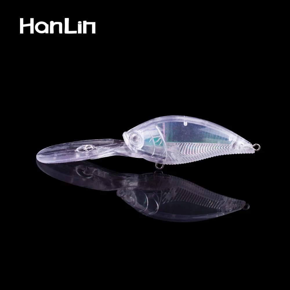 Hanlin 10/20pcs Crankbait Floating 12cm 19.5G DIY Unpainted Hard Plastic Deep Water Diver Bait Blanks Fishing Lures Bass Tackle
