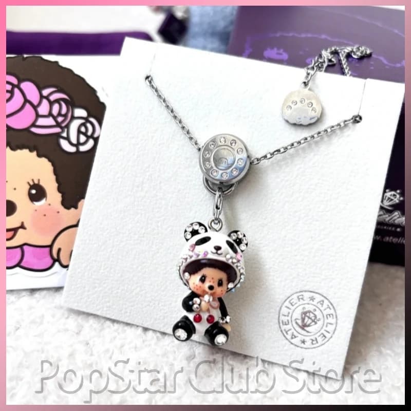 Collana Mengqiqi con Ciondolo a Forma di Panda, Accessorio Decorativo Kawaii, Ornamento da Collezione, Regalo a Sorpresa di Compleanno