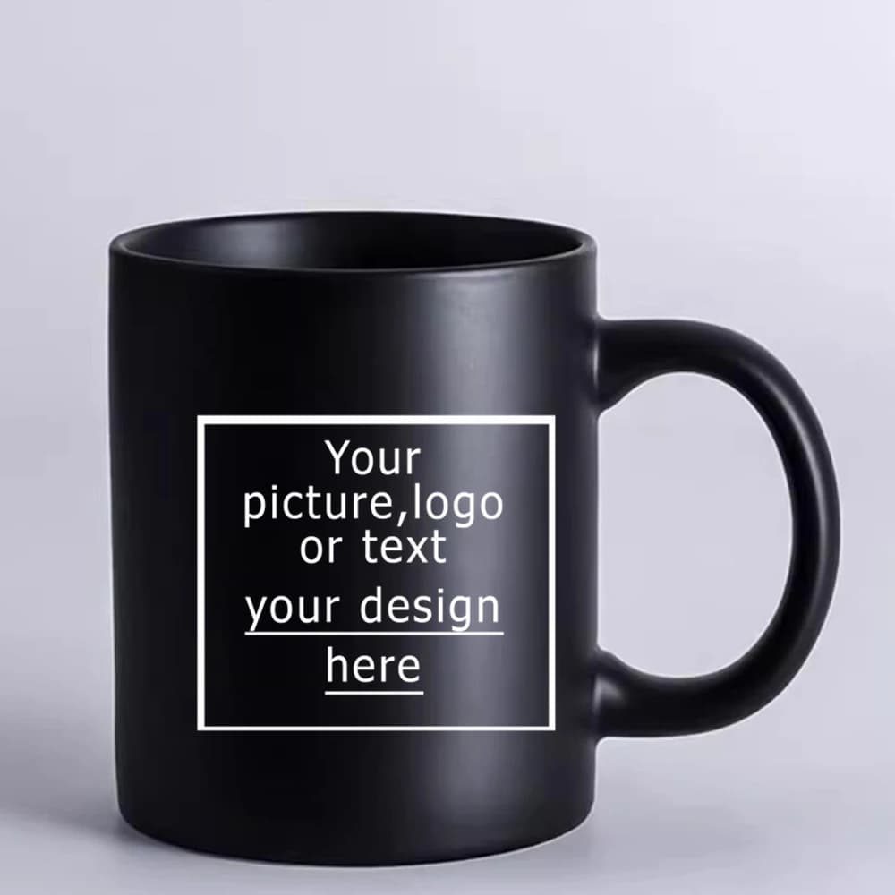 custom photo mug family photos black ceramic Mug Customized company logo coffee mug