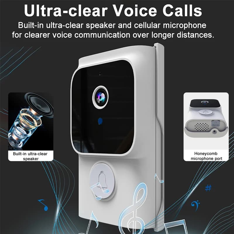 Campanello con Telecamera WiFi e Visione Notturna a Infrarossi, Citofono Intelligente Tuya con Audio Bidirezionale, Videocitofono per Sicurezza Domestica