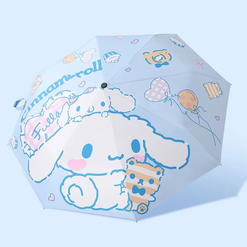 Cinnamoroll umbrella with UV sun protection, double use for sun and rain, fully automatic folding umbrella for women, gift.