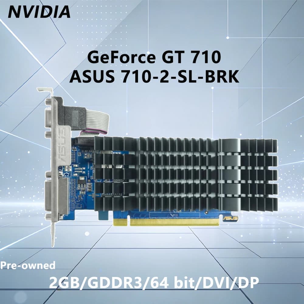 ASUS NVIDIA 710 2 SL BRK 2GB DDR3 64bit graphics card support PCI-E 2.0 HDMI DVI D-Sub for Desktop PC Computer