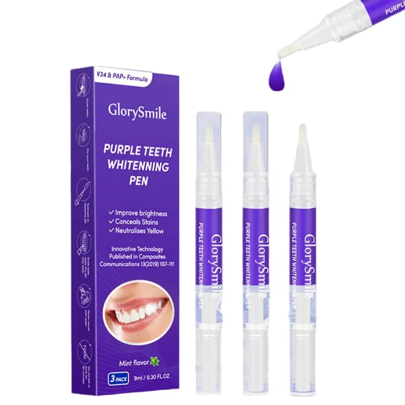 9 ml purple tooth whitening pen, for removal of tartar and stains, toothpaste without sensitivity, formula for a brighter smile and caries care.