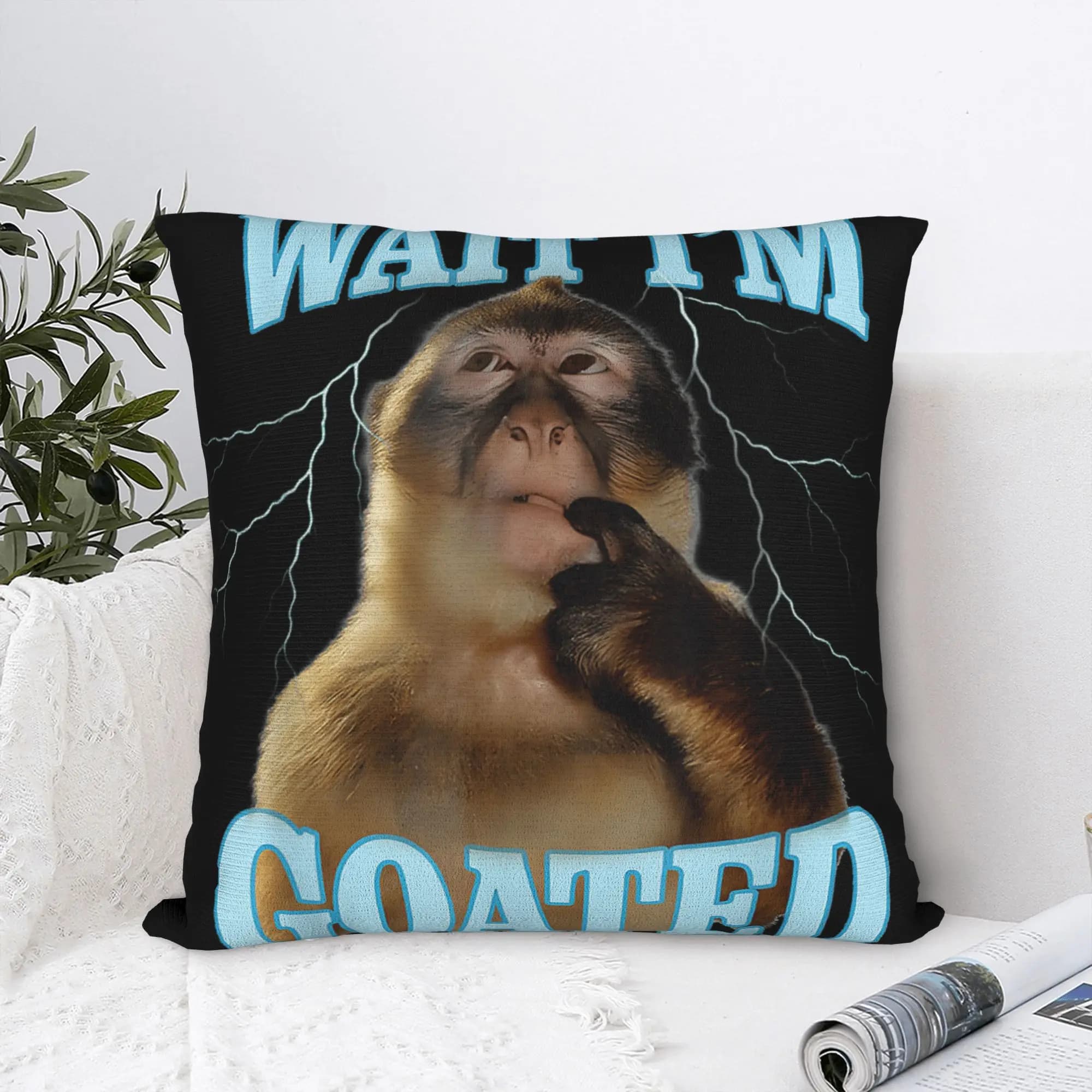 Thinking Monkey Meme Federa Design Federa per cuscino Federe Kawaii per divano del soggiorno