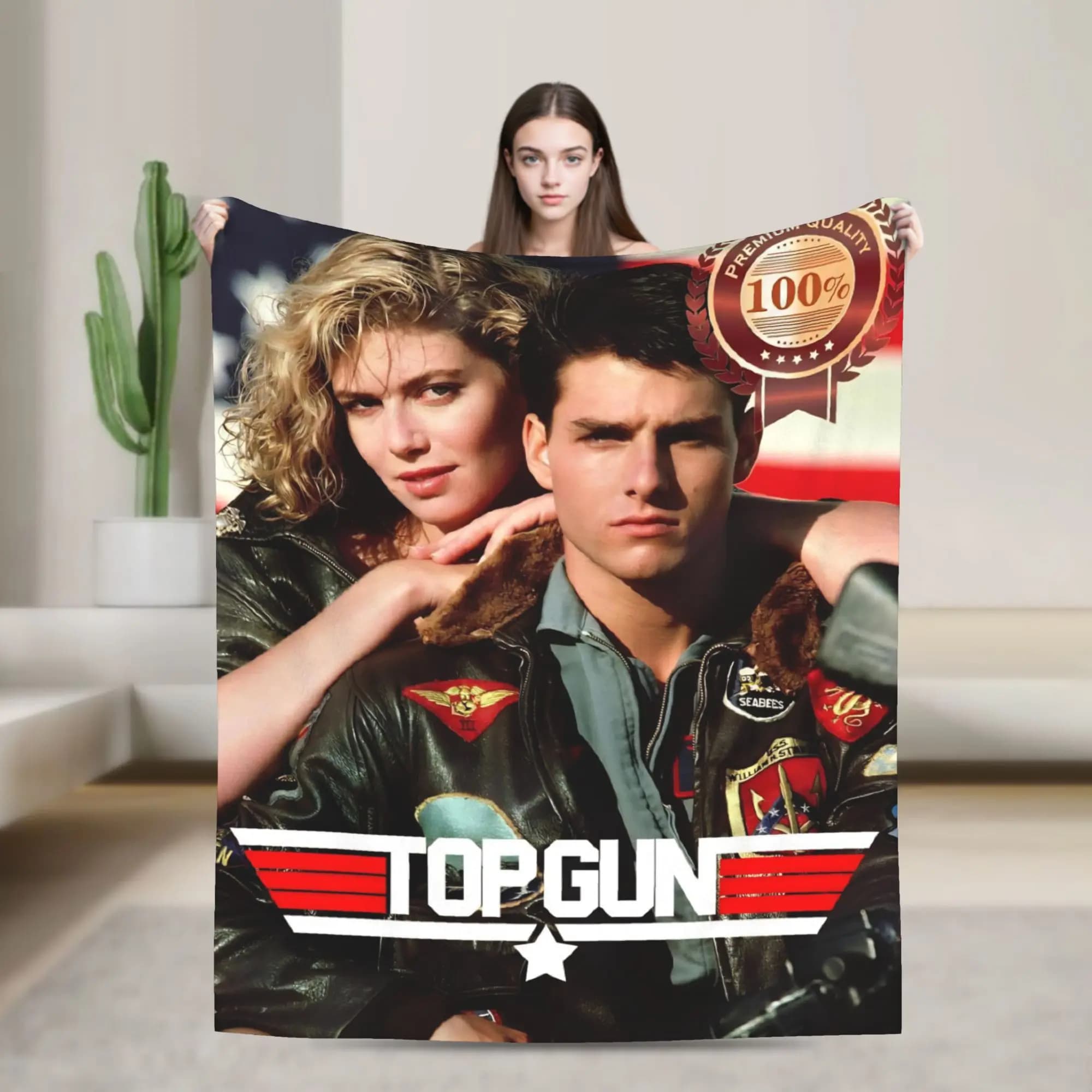 Top Gun Sign Tom Cruise Fighter Flannel Blanket Warm Soft Throw Blanket for Couch Bed Travel Pattern Bedspread Sofa Bed Cover