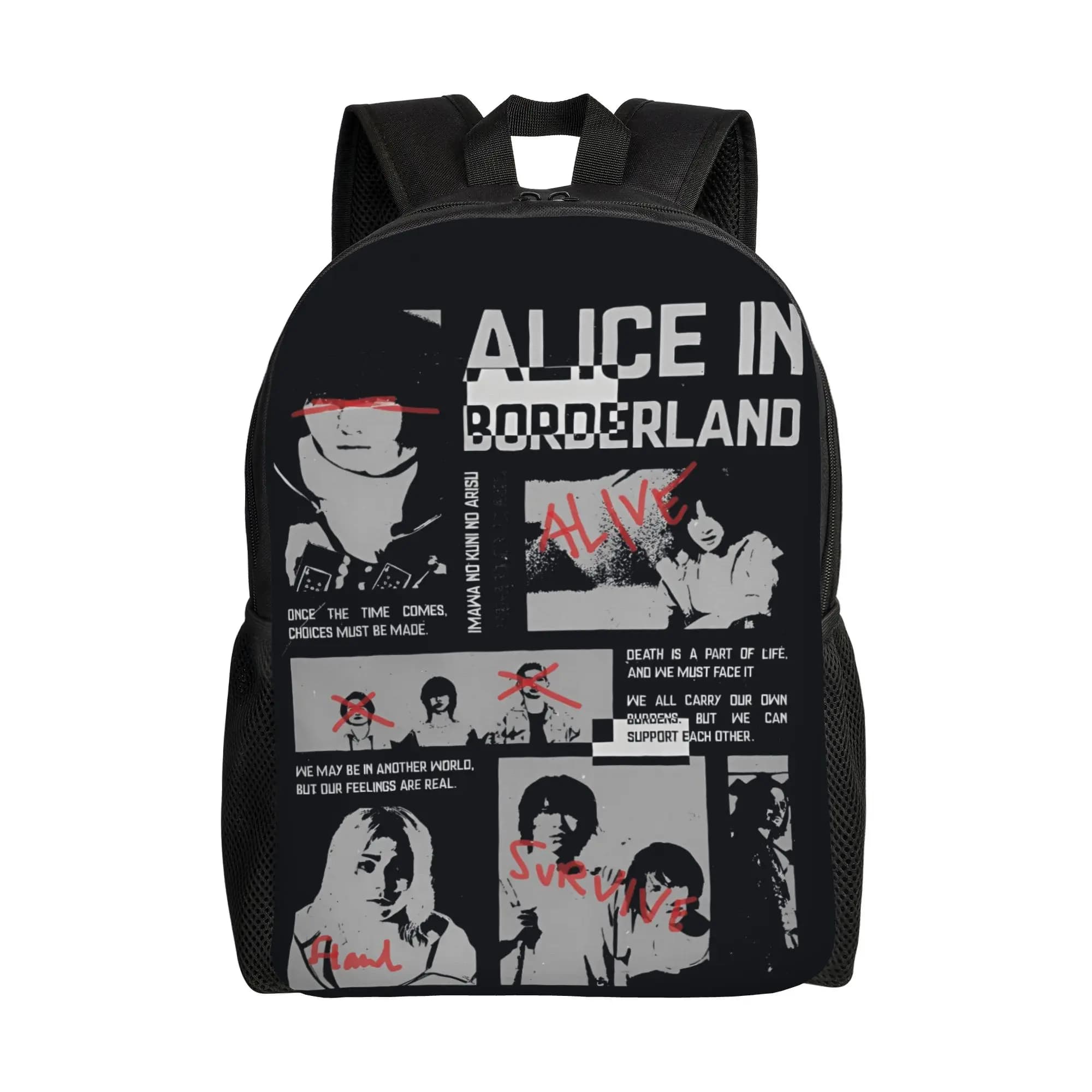 Zaino Alice Borderlands Zaini sportivi da donna in poliestere Zaino moderno e traspirante per la scuola superiore
