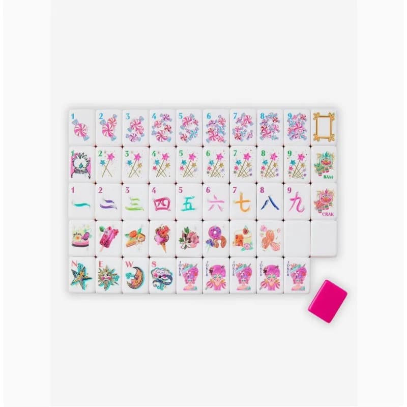 Engraving pattern solid acrylic American mahjong tiles four layers 160 pieces leisure products suitable for friends to play