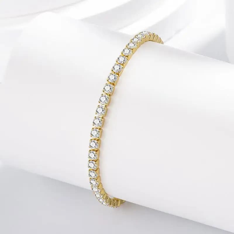 Bracciale in argento sterling 925 da 3 mm con zirconi per donna e uomo, graziosa catena a forma di fiore, gioielli alla moda per matrimoni e feste.