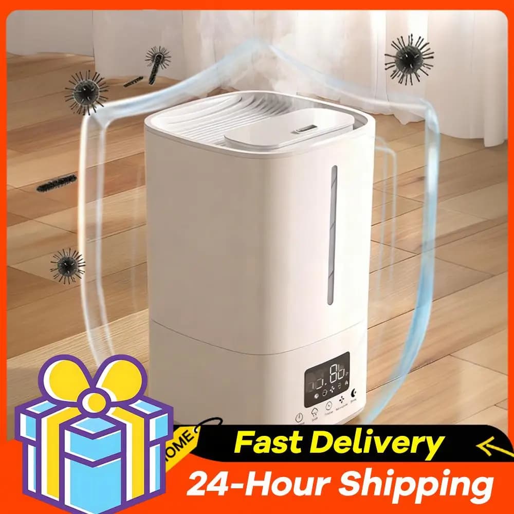 Umidificatore a Nebbia Fredda da 5L con Purificatore d'Aria, Silenzioso, con Caricamento dall'Alto, per Camera da Letto, Casa, Bambini e Piante