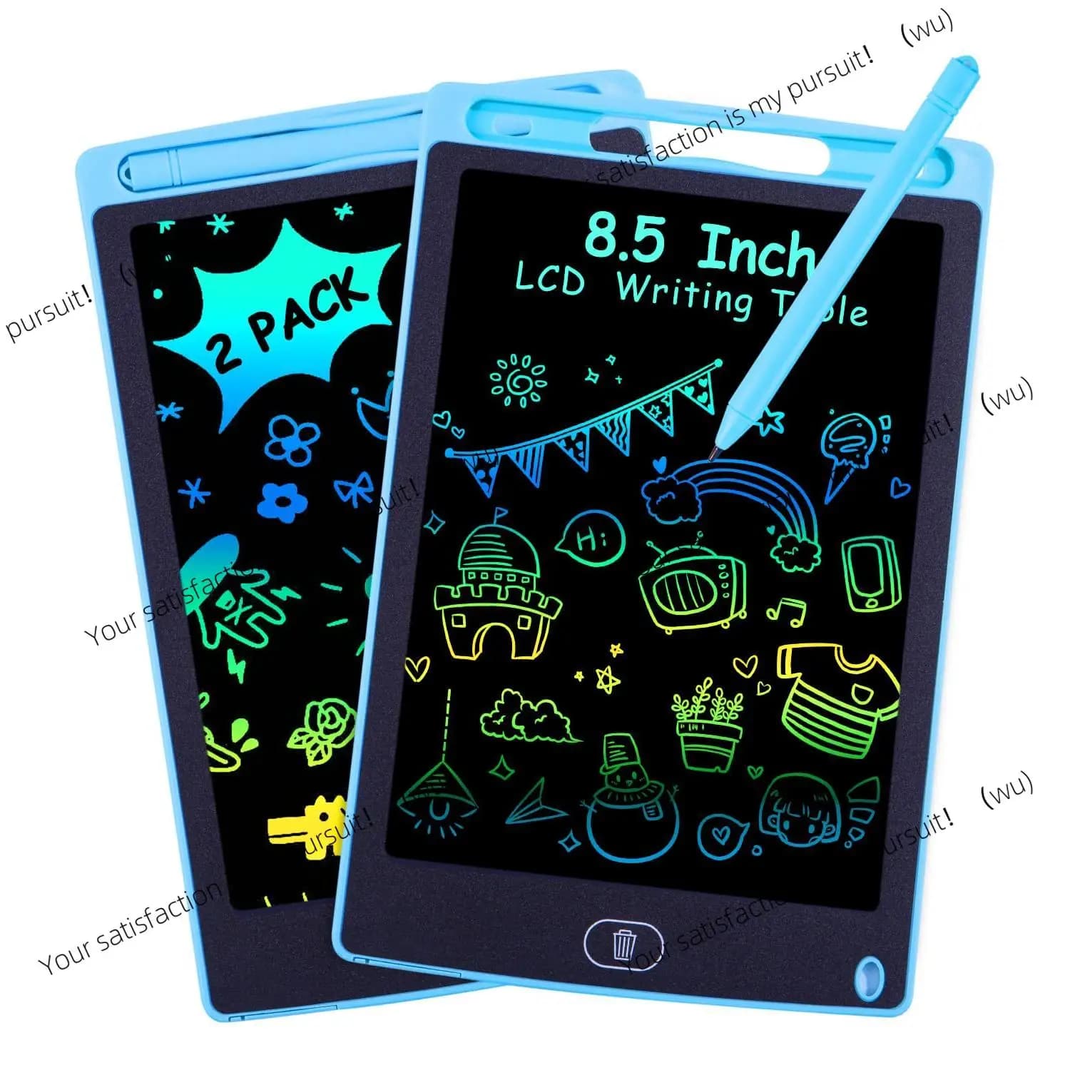 2 tavolette LCD da 8,5 pollici, vassoio per scrivere, tavolo da disegno portatile cancellabile, regali per bambini