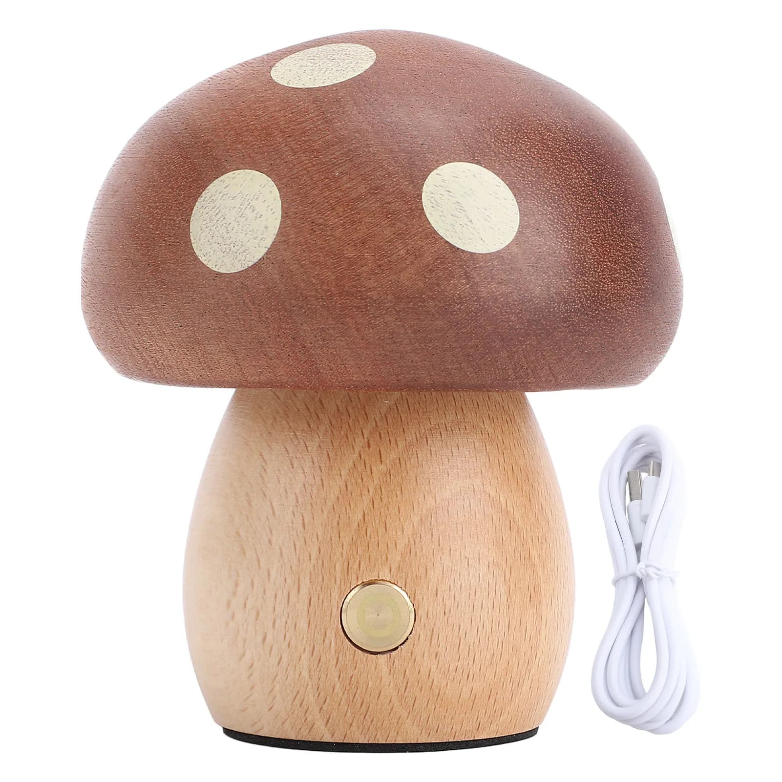 Hot Light LED Table Lamp, USB Rechargeable, Ebony Wood Fungus Decorative, Dimmable for Lunch Room