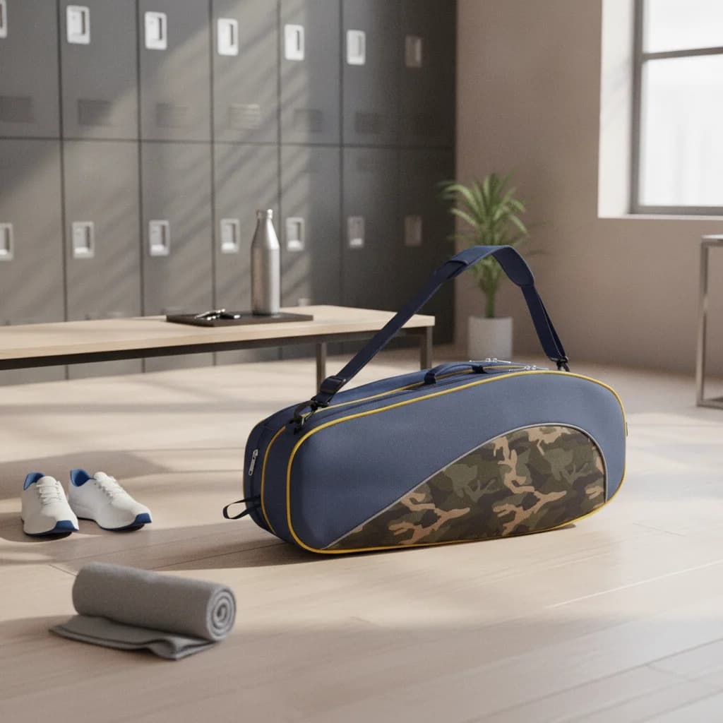 Racket Bag with Shoe Compartment Adjustable Tennis Bag with Shoe Compartment Multifunctional Organized for Sports Training