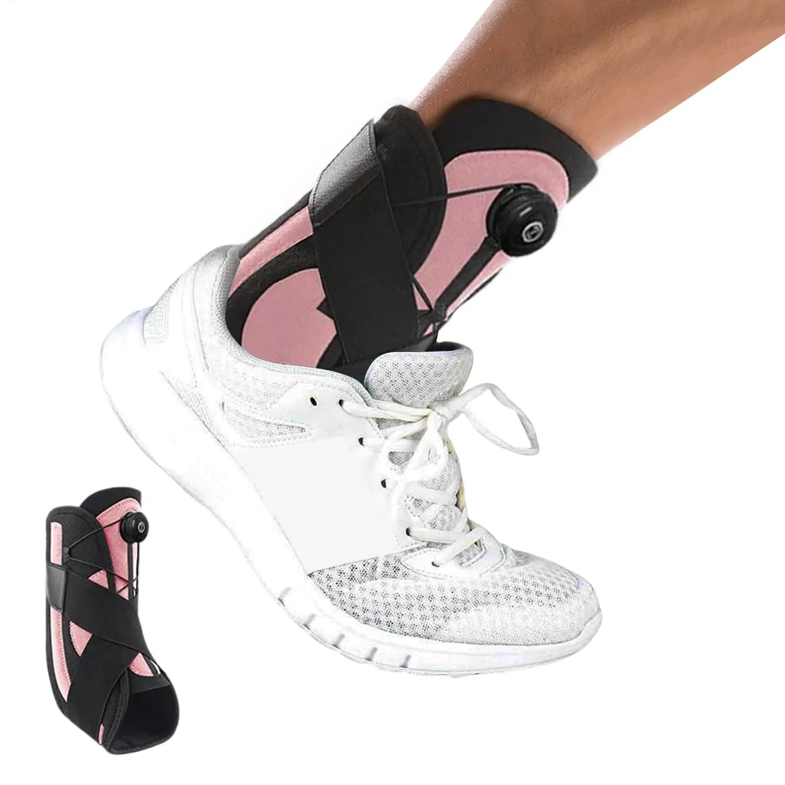 Tutore per il piede Supporto per caviglia con lacci regolabile Avvolgimento protettivo per stabilizzatore del piede traspirante per allenamento per il recupero delle infortuni fitness