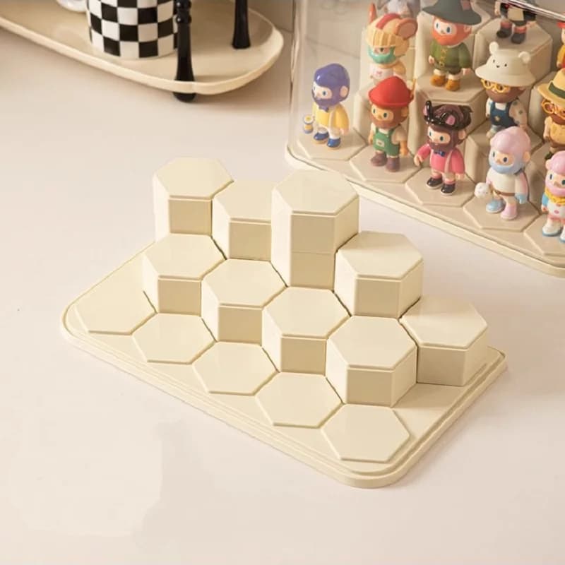 14 Grid Plastic Storage Box, Figurine Model Display Table, Transparent Dust Cover, Home Storage Cabinet