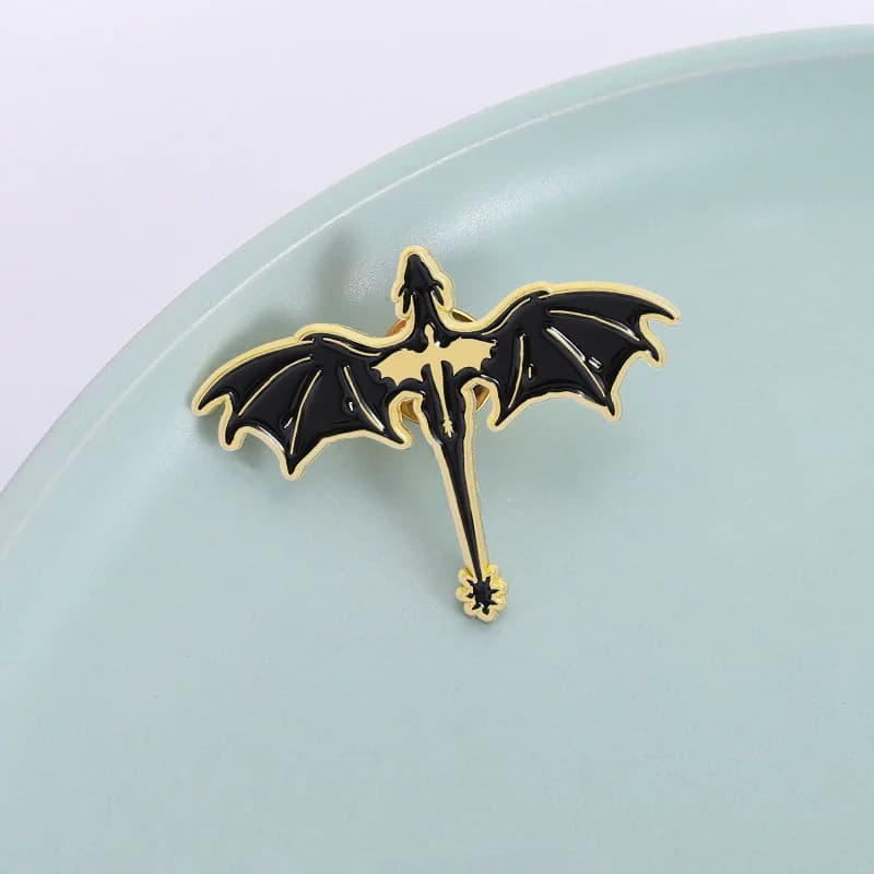 Gothic Punk Black Dragon Metal Brooch and Enamel Pin for Backpack Bag Hat Book Creative Dragon Badges Pin Gifts
