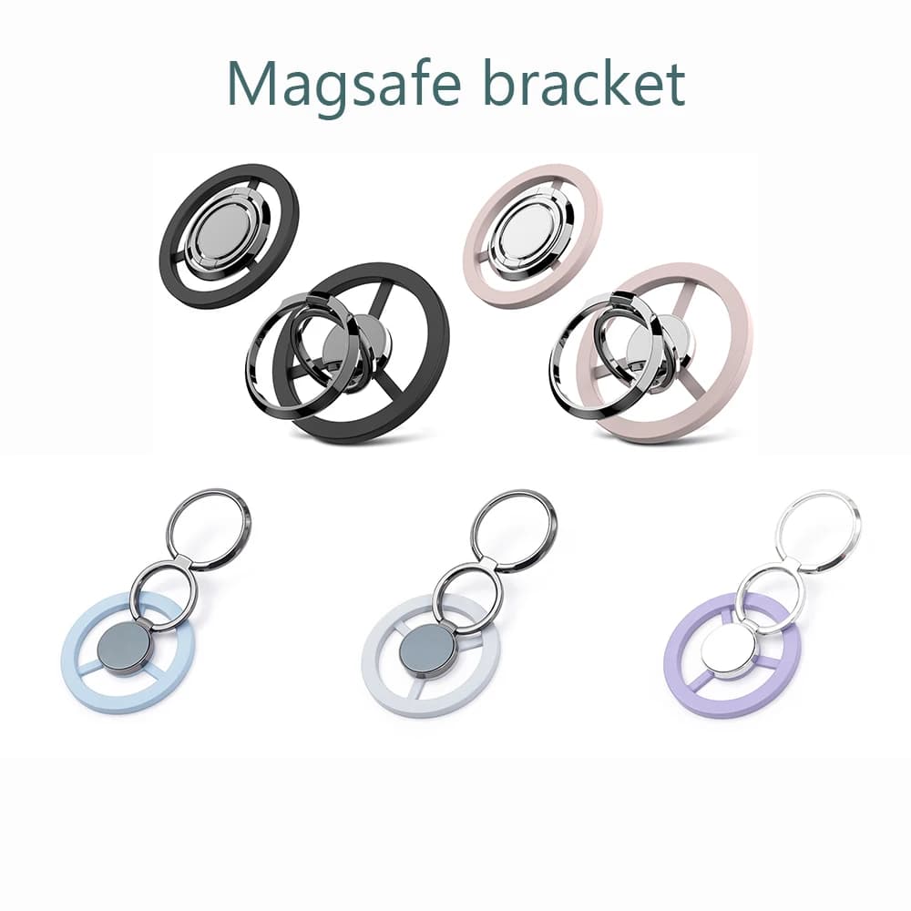 Magsafe metallo glitter polvere forte supporto ad anello di aspirazione magnetico per supporto per telefono cellulare metallo 360 ° rotante ricarica universale