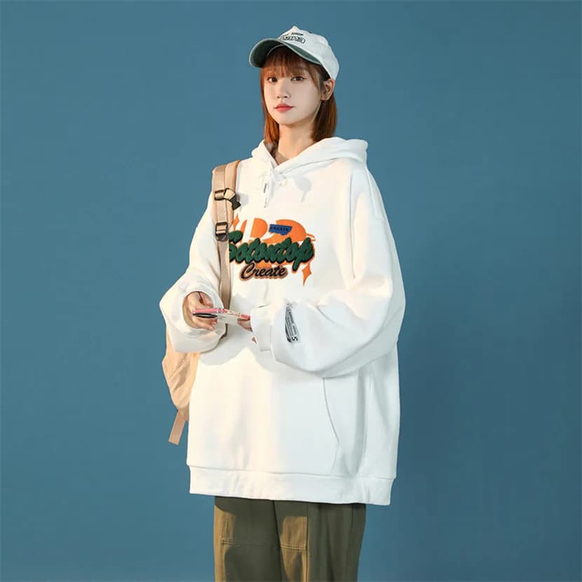 Felpa con cappuccio stile americano, nuova collezione primavera autunno, abbigliamento casual sportivo per coppie, design originale con lettere floreali