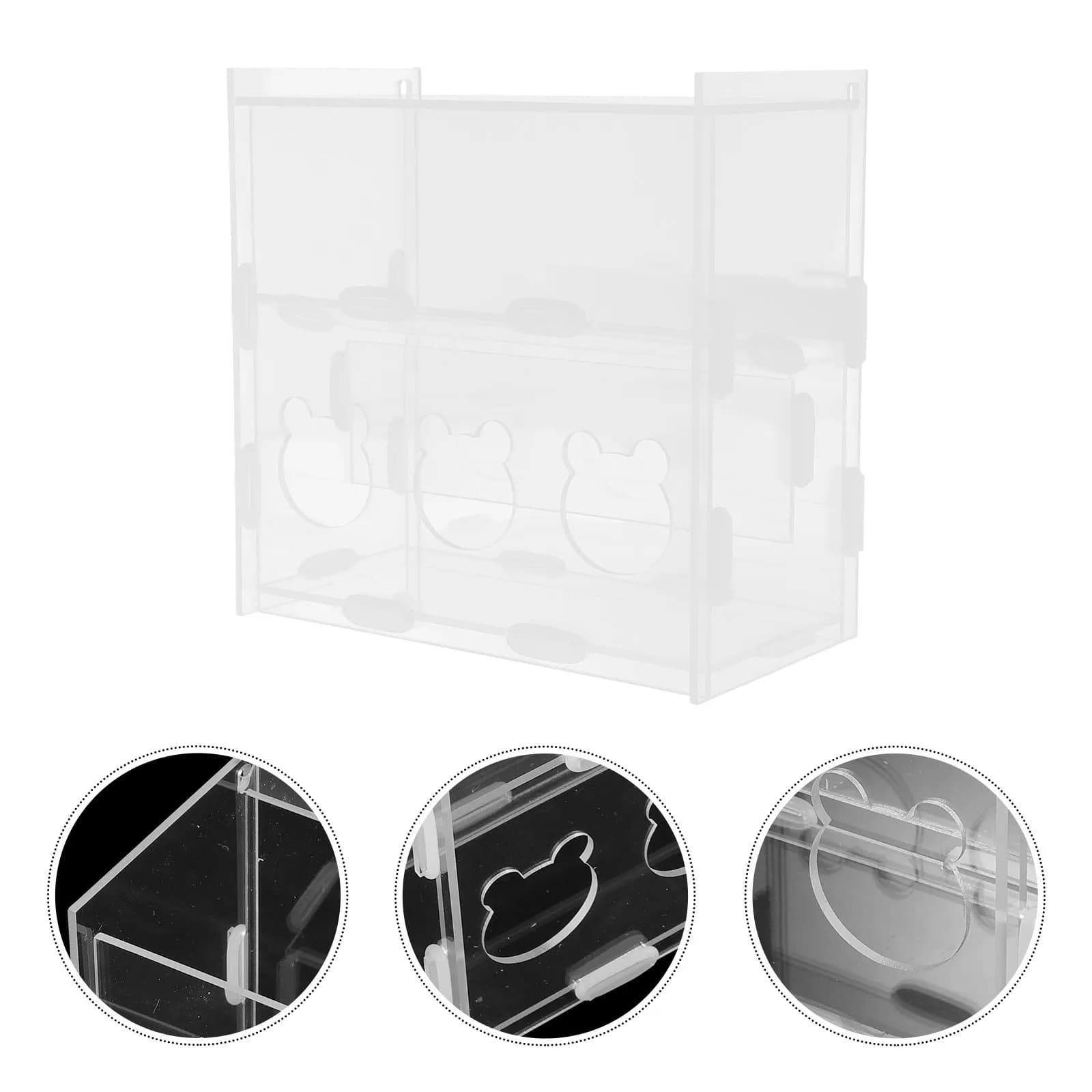 Automatic Food Feeder Rutin Chicken Feeding Box Acrylic Spill-Resistant Chicken Feeding Container Poultry Feeder