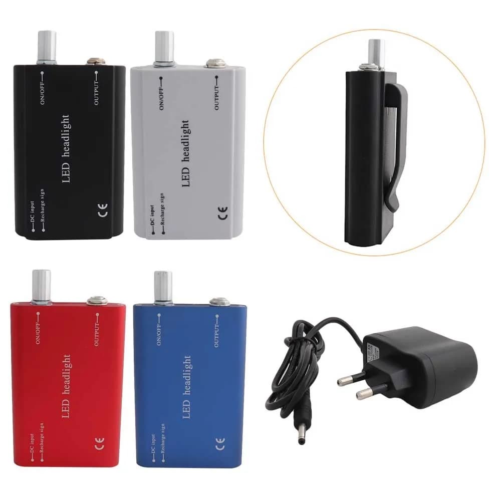 Battery EU Rechargeable Lighthouse Headlight for Dental Enlargement Lens Lab Medical Enlargement Binoculars Belt Clip USB