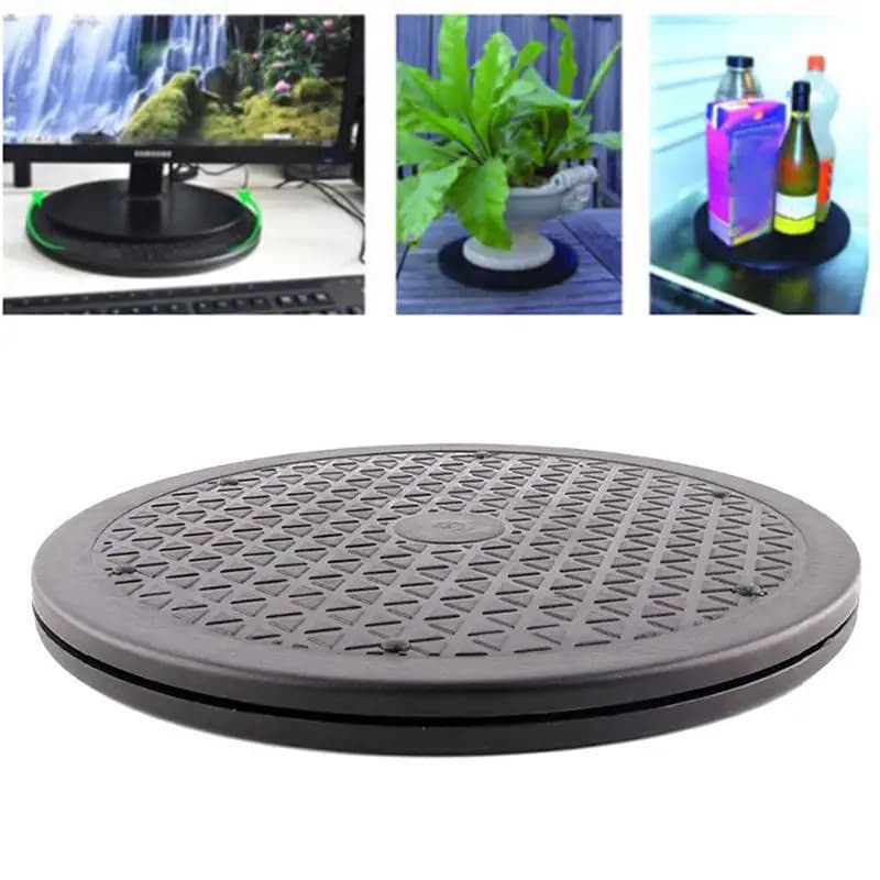 Piattaforma Girevole per Sculture in Argilla e Bonsai, Rotazione a 360°, 30cm ​ Ruota per Ceramica Rotonda in Plastica Nera, Forniture Manuali Fai-da-Te