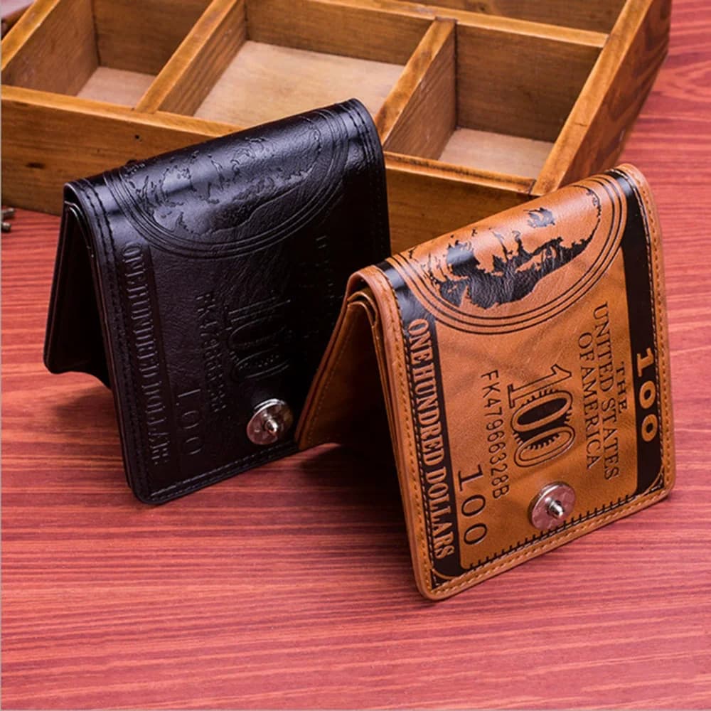 Portafogli alla moda con 100 dollari USA modello Hasp Portafoglio in pelle maschile con porta carte con cerniera Portamonete Cartera Donna Uomo