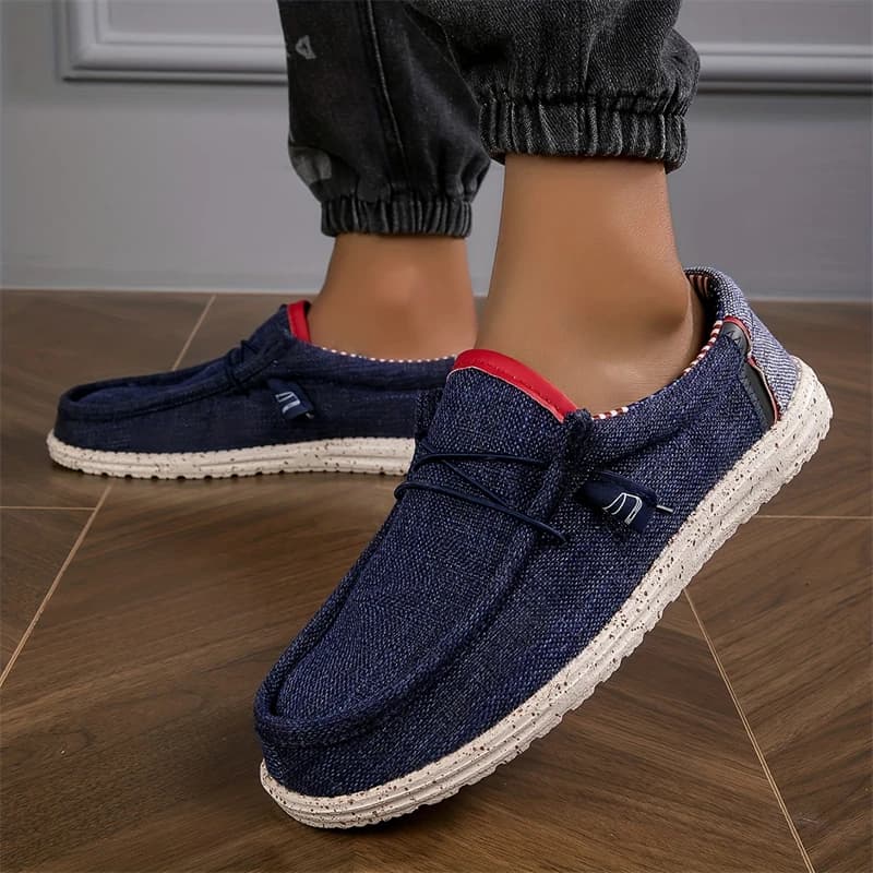 Scarpe estive da uomo in tela, taglia grande 48, mocassini leggeri e traspiranti per uomo, comode scarpe casual slip-on, scarpe basse da uomo