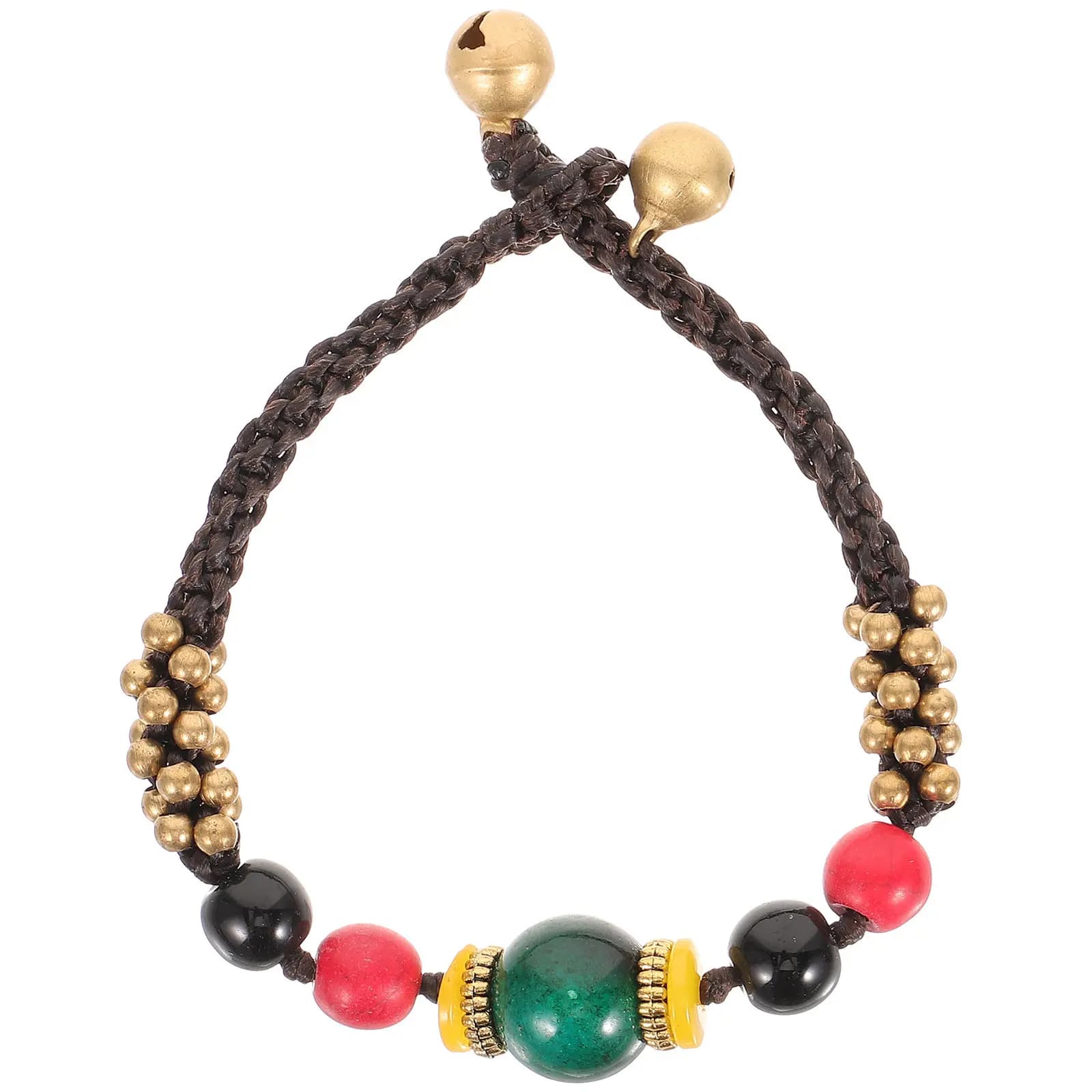 1Pcs Ethnic Braided Bracelet Hand-Woven Chinese Style Bright Color Cartoon Pendant Creative Gift for Birthday Valentine Mother's