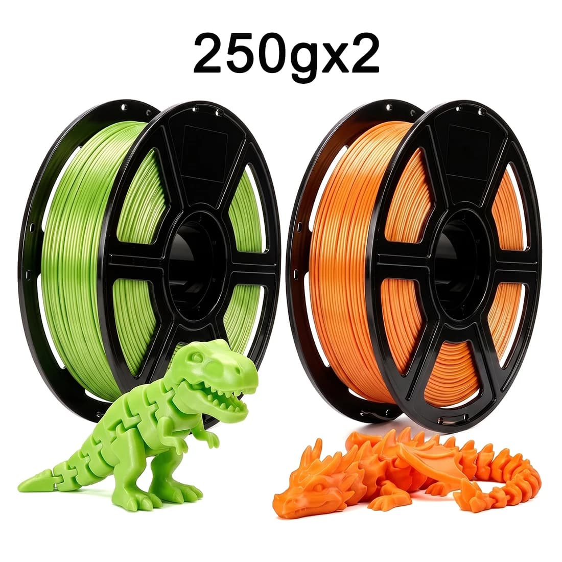 250gx2 3D Printer Filament PLA Silk Orange 1.75mm 3D Printer filament pla Silk Apple Green vacuum packaging